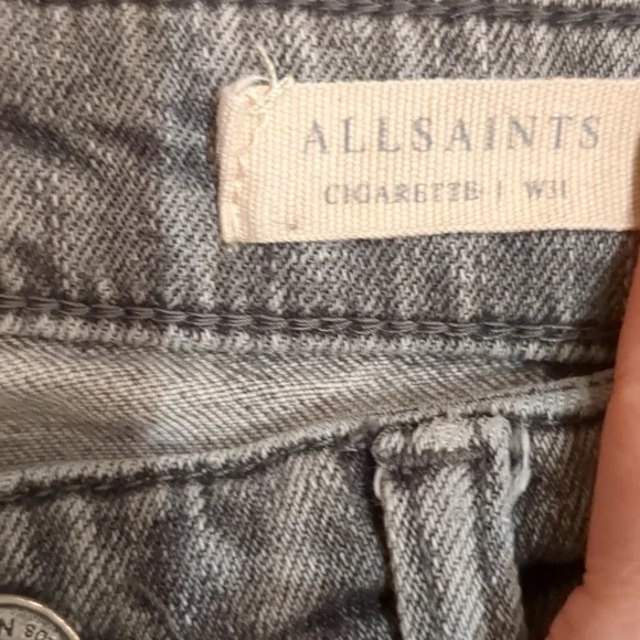 All saints ladies cigarette jeans sz 31